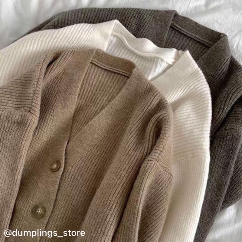 Cardigan trắng - rêu - nâu hàn quốc
