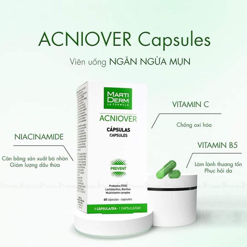 Viên uống ngăn ngừa mụn MartiDerm Acniover Capsules 60 viên