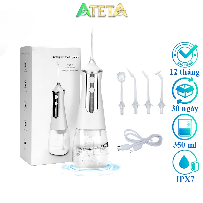 Máy tăm nước cầm tay Alpha Dental cao cấp vệ sinh răng miệng ATETA AT20