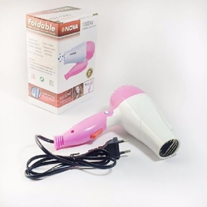 Máy Sấy Tóc Nova Mini Gấp Gọn 1000W Thích Hợp Để Mang Đi Du Lịch. Máy sấy tóc giá rẻ - BH 1 ĐỔI 1