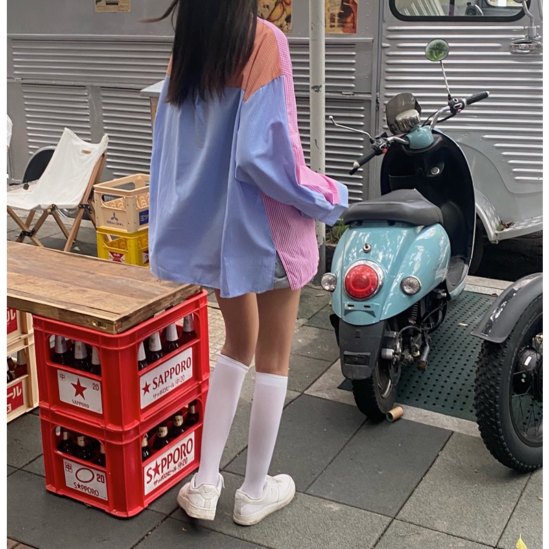 Áo Sơ Mi Tay Dài Kẻ Sọc Thiết Kế Mới 2022 Thời Trang Cho Nữ