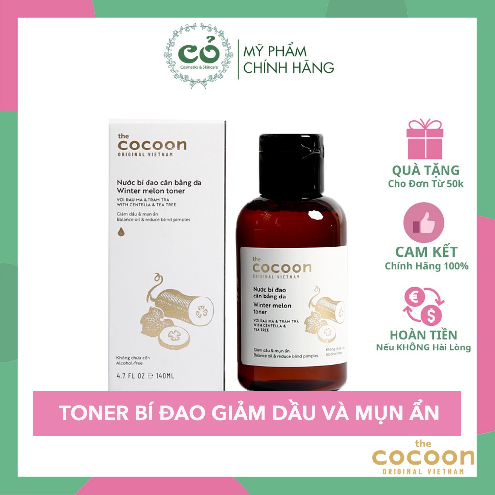 Nước Cân Bằng Bí Đao Dưỡng Ẩm và Làm Dịu Da COCOON 140ml