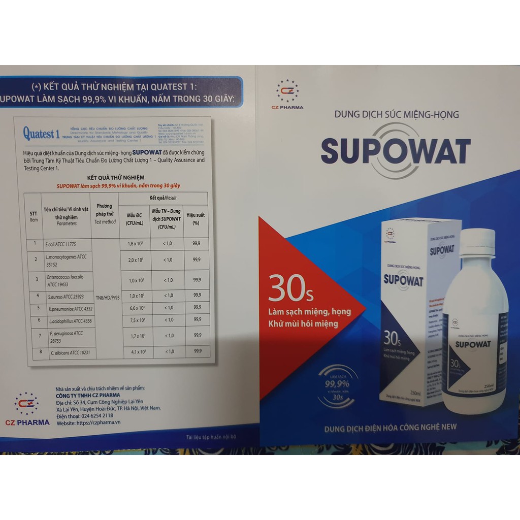 Dung Dịch Súc Miệng Họng SUPOWAT 250ml - Giúp làm sạch, ngăn ngừa và khử mùi hôi