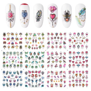 Set 12 mẫu sticker nước hình họa tiết