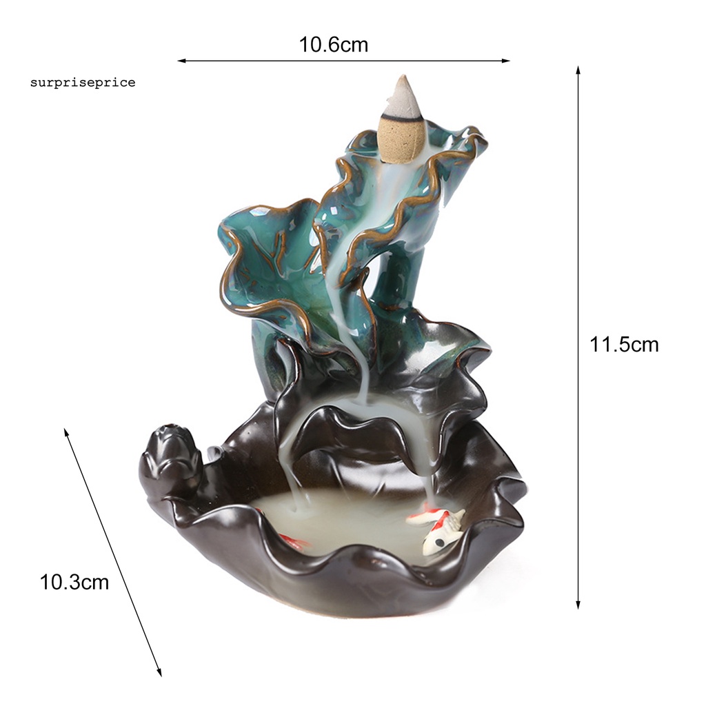 【H】Giá Đỡ Trầm Hương Bằng Gốm Hình Lá Cây Phong Cách Truyền Thống Cổ Điển Hai Chiều Để Bàn