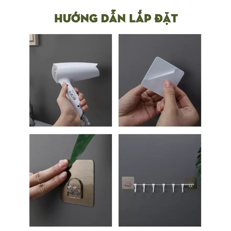 Thanh treo 6 móc nhựa dán tường chắc chắn, đa năng cho nhà bếp ShuangQuing (SQ-5157)