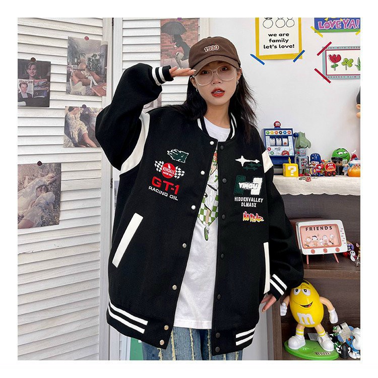 Áo Khoác Bomber Nữ Chất Nỉ Mềm Mịn Phong Cách Bóng CHàu In Hình Cá Tính Form Rộng Mặc Siêu Đẹp NEW UNISEX