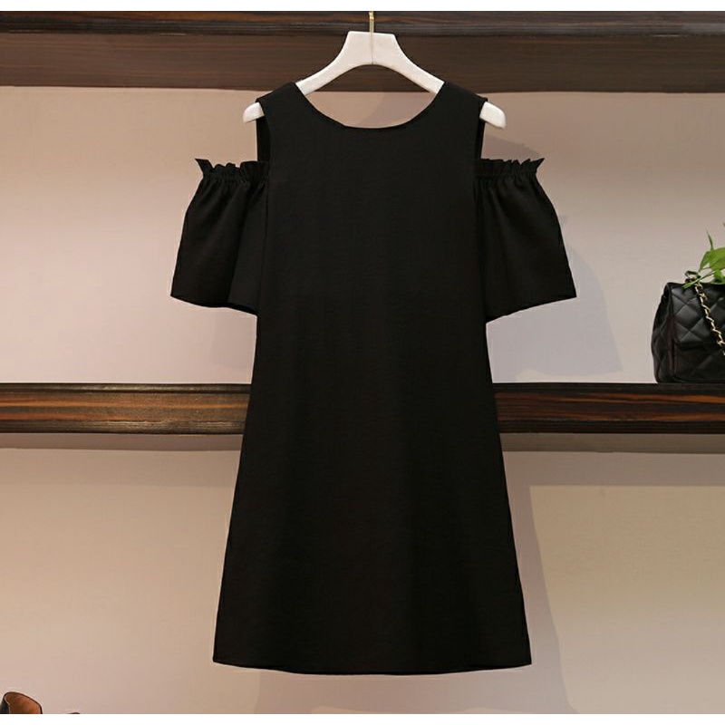 Đầm suông công sở đầm suông đầm oversize khoét vai thời trang Hàn Quốc