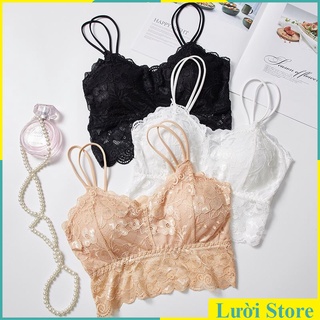 Áo lót bra 2 dây croptop ren hoa br29