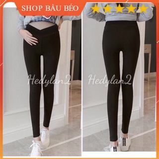 Quần Bầu Legging cạp chép dài chất Cotton co dãn thoải mái tiện lợi cho mẹ Bầu QB1111 - giá sỉ
