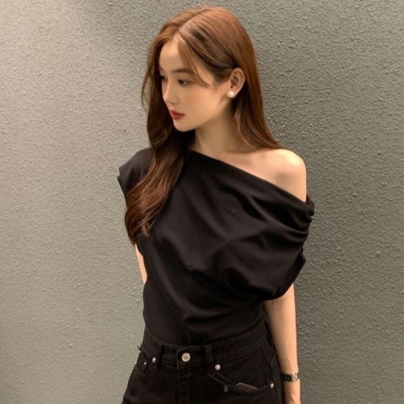 Áo Thun Tay Ngắn Hở Vai Thời Trang Dành Cho Nữ