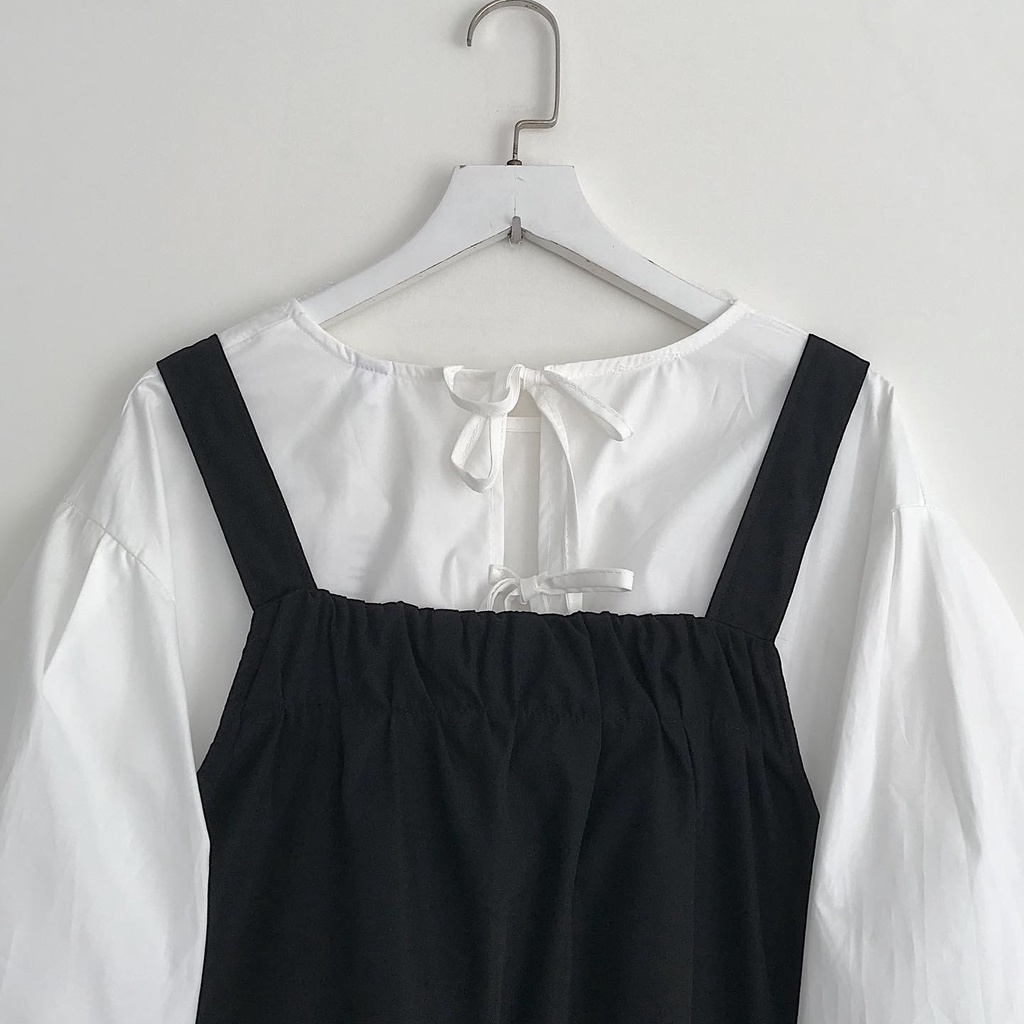 Yếm Váy Nữ Thắt Nơ JEMCLOSET Kosin Form Rộng Dễ Thương Phong Cách Basic Hàn Quốc Trẻ Trung Năng Động 3374