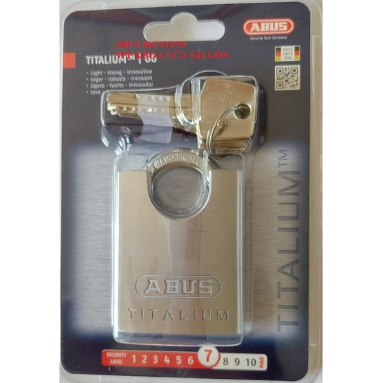 Khóa TREO ABUS CHỐNG CẮT 66CSTi/50 - THƯƠNG HIỆU SỐ 1 CỦA ĐỨC - Made in Germany