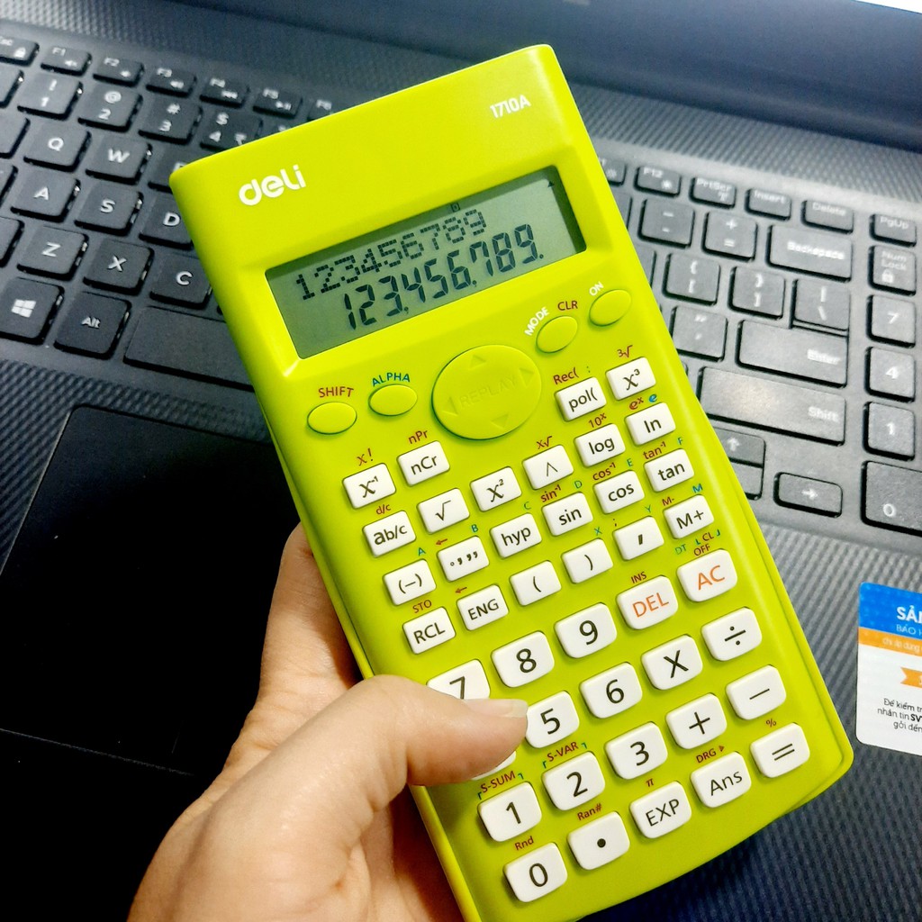 Máy tính kỹ thuật Deli 12 số, 240 chức năng - Xanh lá/ Hồng/ Xanh dương - 1 chiếc 1710A