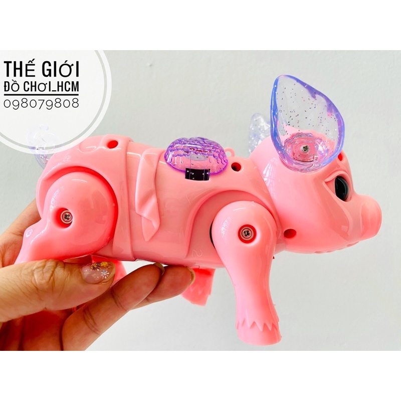 [HOT] Đồ chơi heo chạy pin có đèn nhạc cho bé dắt đi dạo quanh nhà