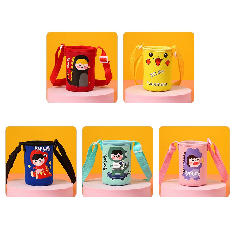 Túi Đựng Bình Nước Cách Nhiệt Có Dây Đeo Điều Chỉnh Được Kiểu Hàn Quốc Cho Bé