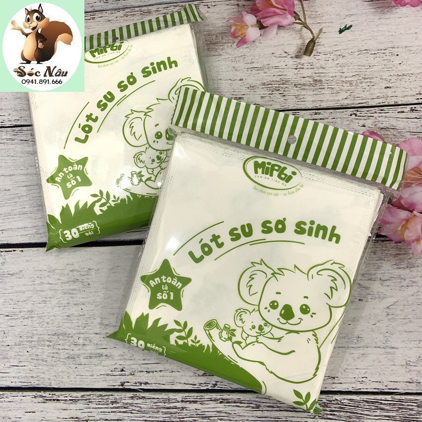 Lót su sơ sinh Mipbi bịch 30chiếc