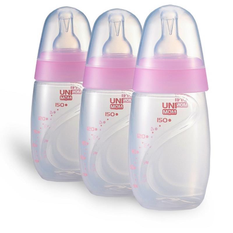 Bộ 3 Bình Đựng Sữa Unimom 150ml có núm ti cho bé bú