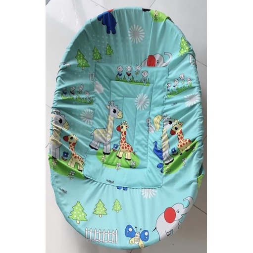 Nôi tre tự nhiên hun khói đặt trên võng cho bé nằm ngủ chống cong lưng ( cỡ lớn 100x60 Cm kèm đệm bọc )