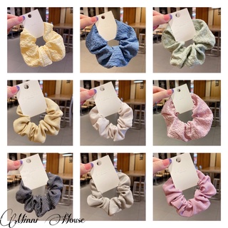 Dây buộc tóc scrunchies nhiều màu caro, scrunchies xốp