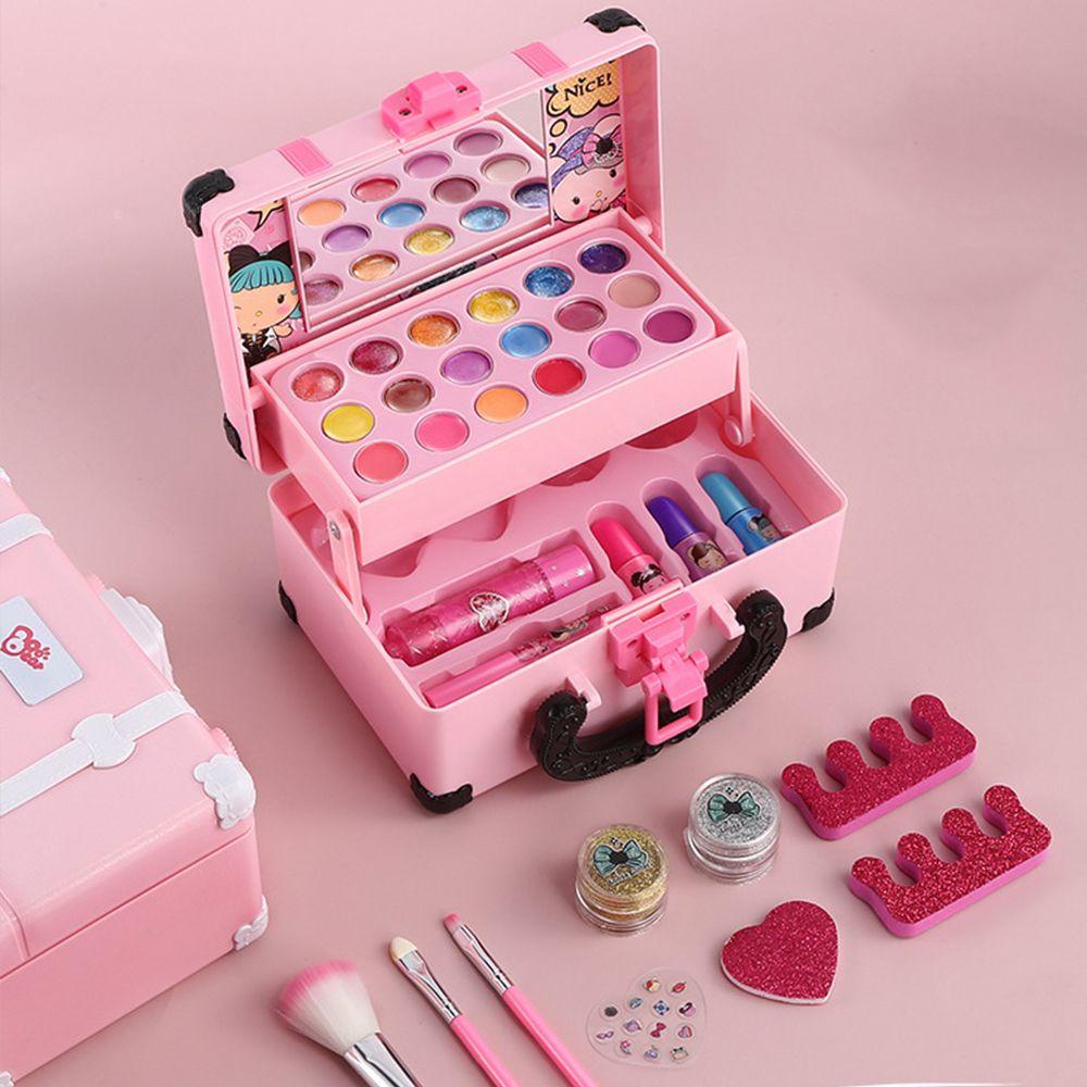 RAINBOW Bộ Dụng Cụ Trang Điểm Gồm Phấn Mắt + Son Môi + Cọ Trang Điểm Tiện Dụng