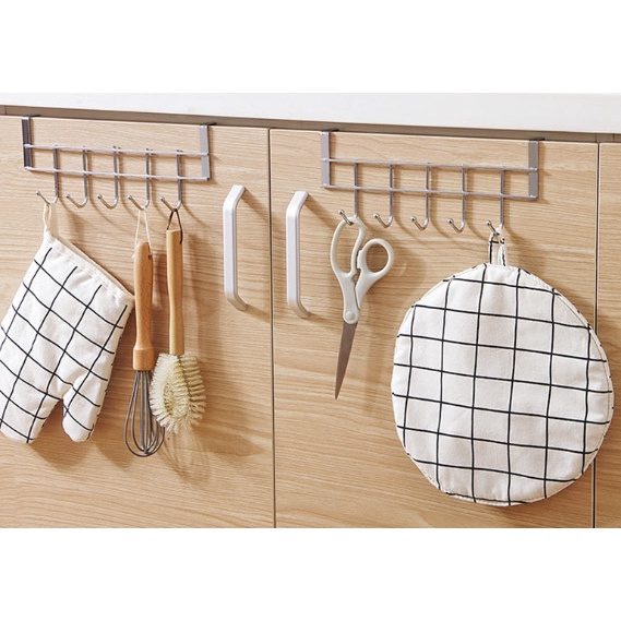 Móc 5 Chấu Treo Quần Áo Đồ Sau Cửa Tủ bằng Inox Chắc Không Khoan Tường-MÓC 5 CHẤU-K1H10