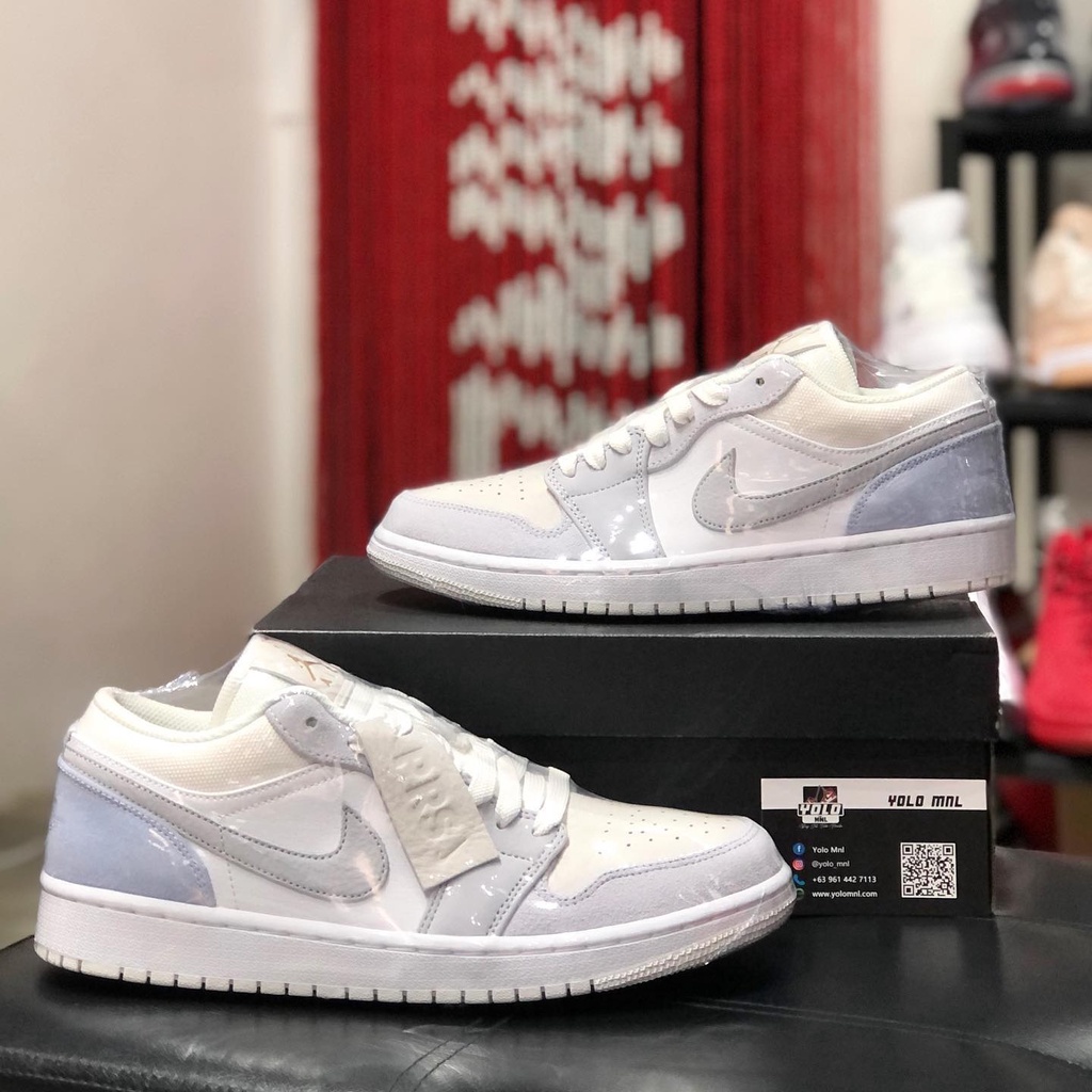 Giày Sneaker Nam Nữ Đẹp Nike Jordan 1 Cổ Thấp, Giày Nike Jordan JD1 Low Paris Fashion Đế Khâu Gót Xanh Da Cao Cấp