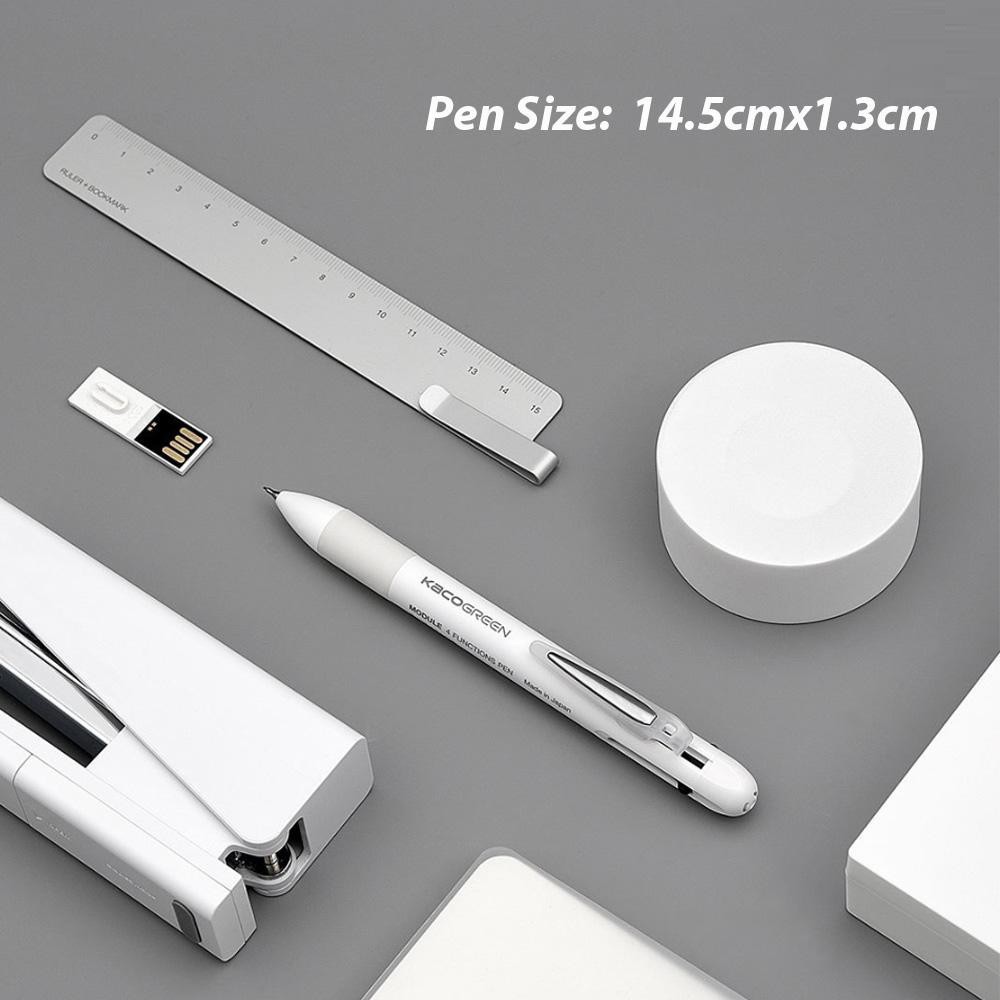 Bút Bi 4 Trong 1 Xiaomi KACO 0.5mm / 3 Màu - 1 Ngòi Bút Chì &amp; 3 Ngòi Bút Bi cao cấp - Minh Tín Shop
