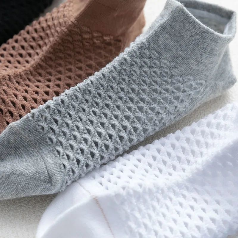 Set 3 Đôi Vớ Thuyền Thoáng Khí Thấm Hút Mồ Hôi Màu Sắc Đơn Giản Dành Cho Nam