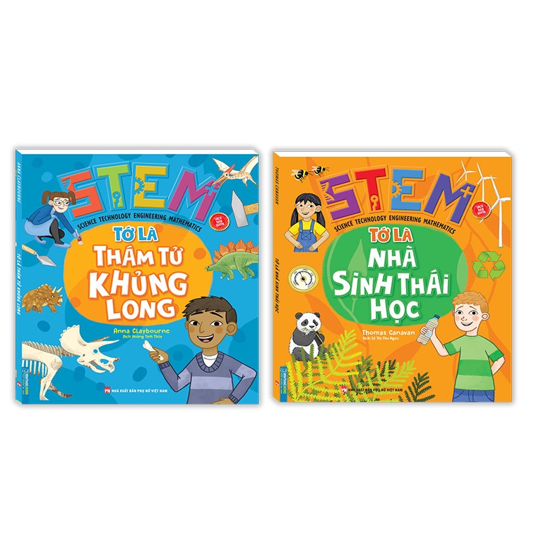 Sách-Combo 2c STEM-Tớ là thám tử khủng long &amp; STEM - Tớ là nhà sinh thái học