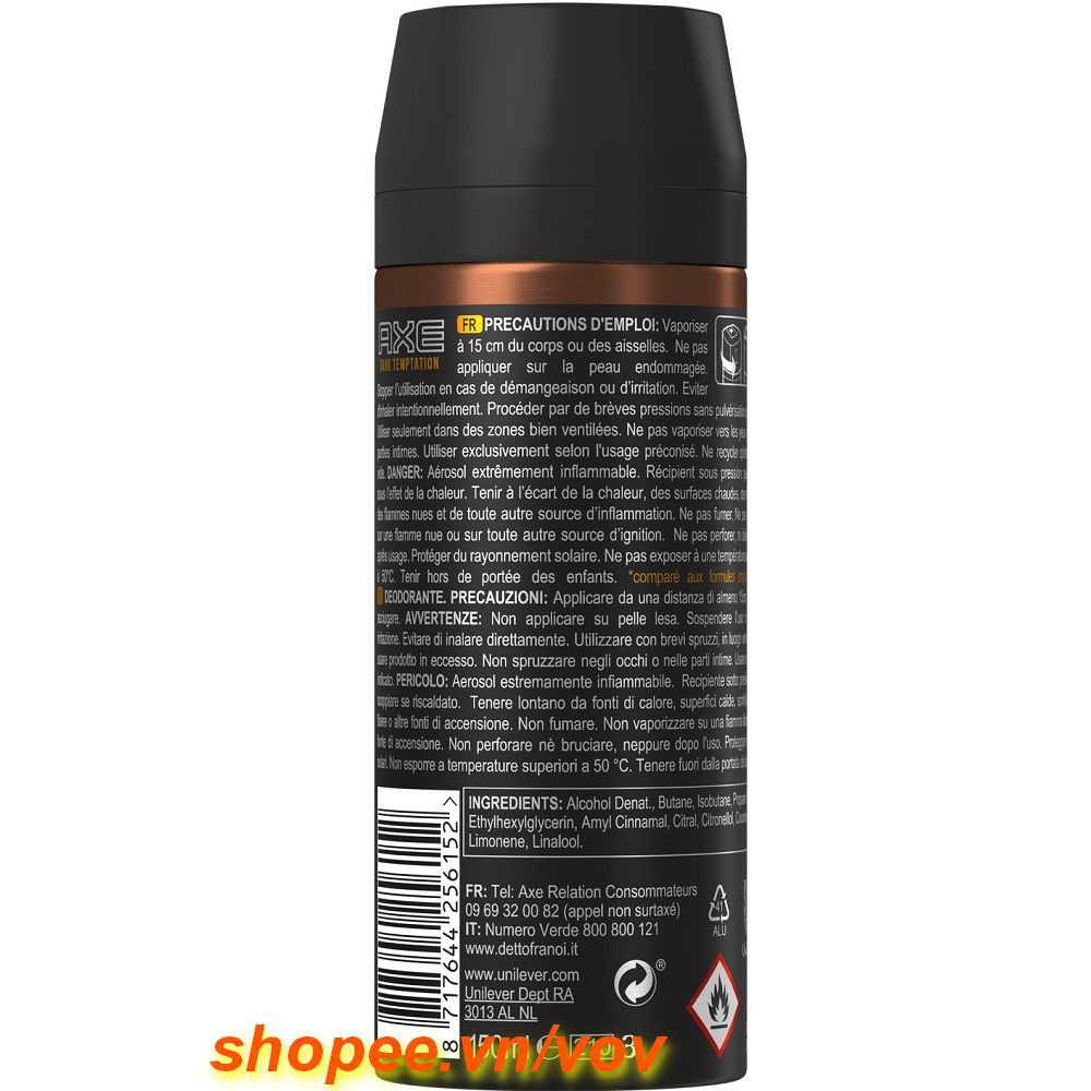 Xịt Khử Mùi 150Ml Axe Non Stop Dark Temptation, Vov Cung Cấp & Bảo Trợ.