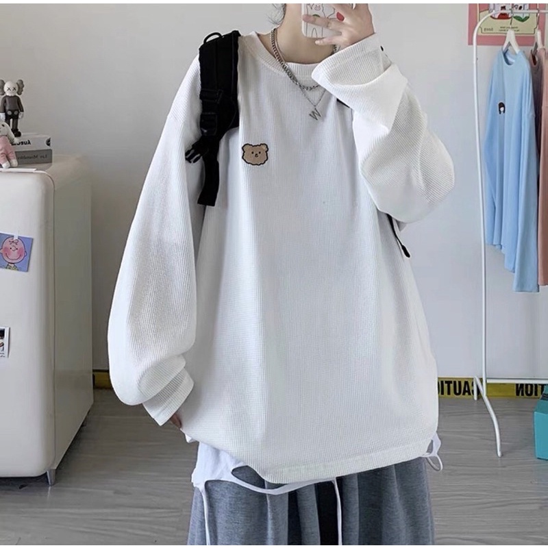 ÁO THUN DÀI TAY nữ hình thêu CUTE phong cách Hàn quốc