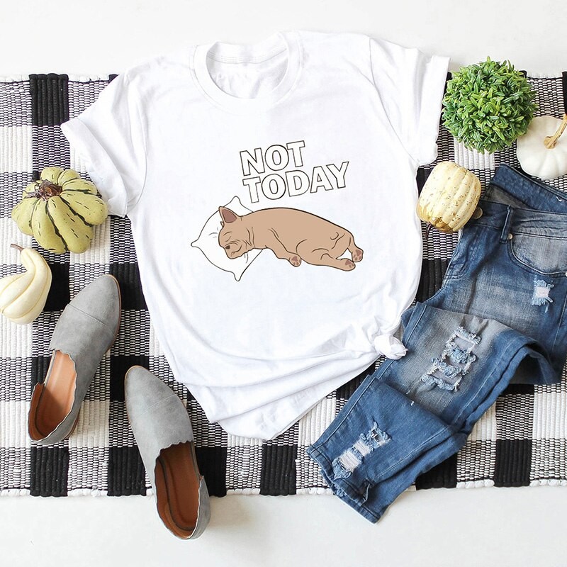 Áo thun phông nam nữ form rộng Familylove - Mẫu áo Unisex Chú Chó đang Ngủ NOT TODAY Cotton 100% cao cấp