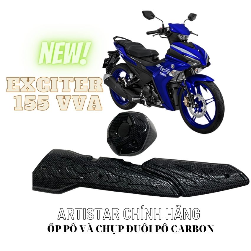 Ốp pô exciter 155 - ex 155 vva ,  ( 1 Bộ Đủ Ốp Pô + Chụp Đuôi Pô )