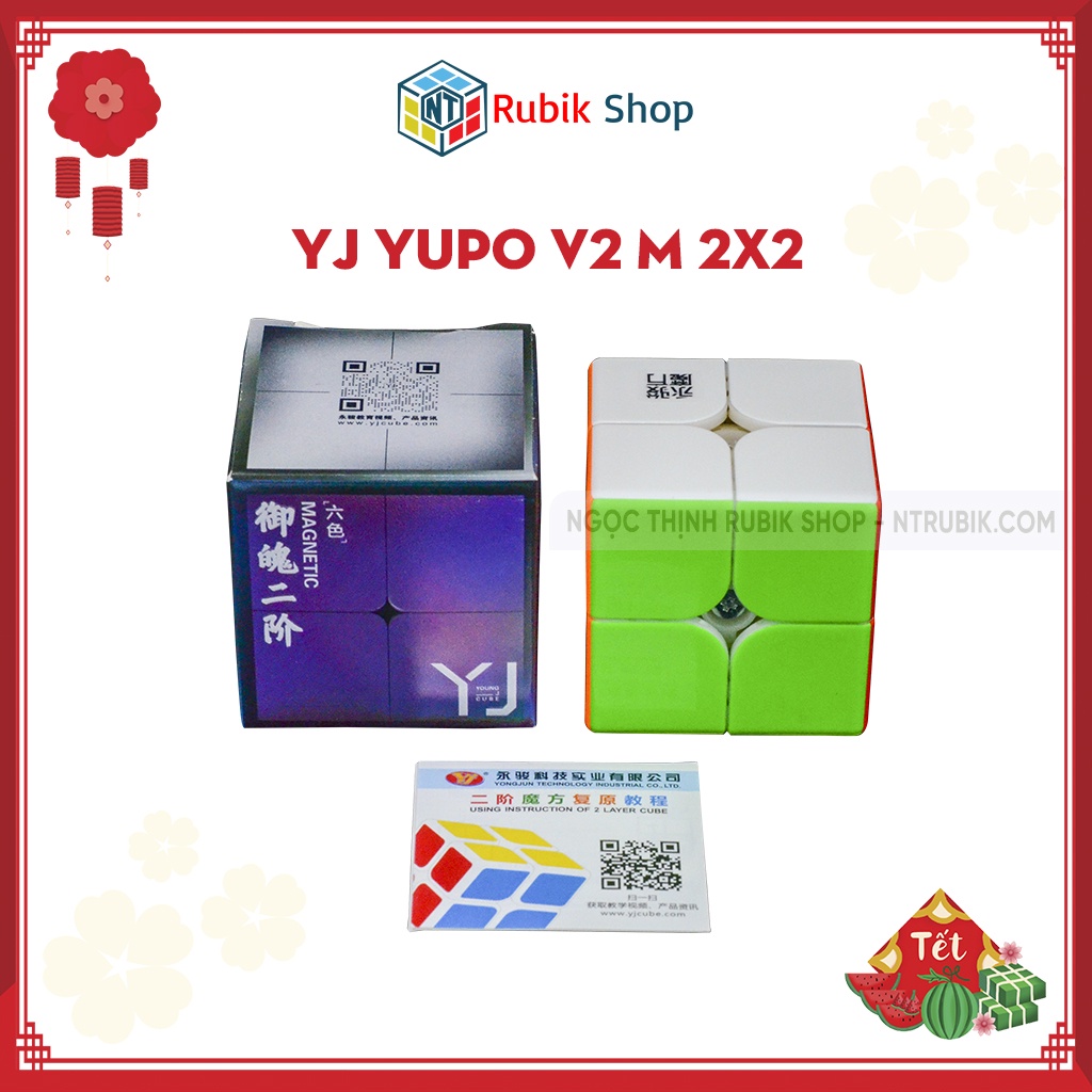 Rubik 2x2 Nam Châm YongJun YuPo V2 M YJ V2M Rubic 2 Tầng