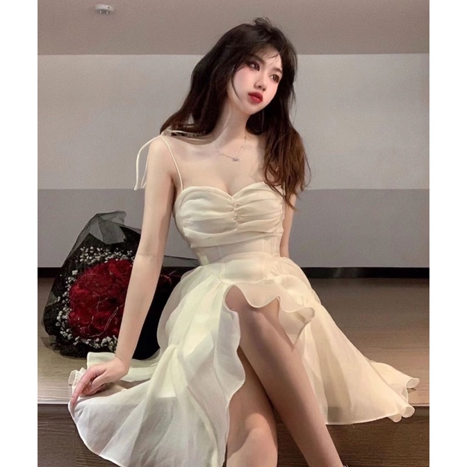 Váy Đầm Nữ Trắng Cổ Vuông Cách Điệu Viền Ren Chất Đũi Cao Cấp 2 Lớp Hàng Quảng Châu Cao Cấp Siêu Xinh.