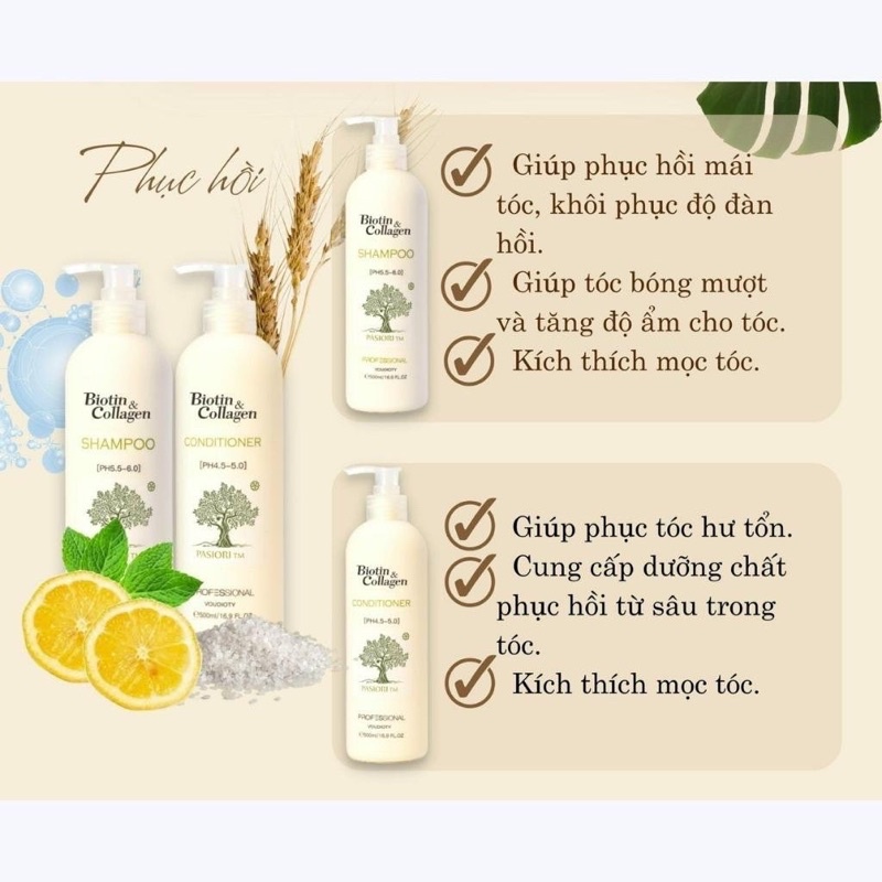 [Combo] Cặp Dầu Gội Xả Biotin Collagen Voudioty Giúp Phục Hồi Mọc Tóc Và Kềm Dầu 500ML - Wincy Mart