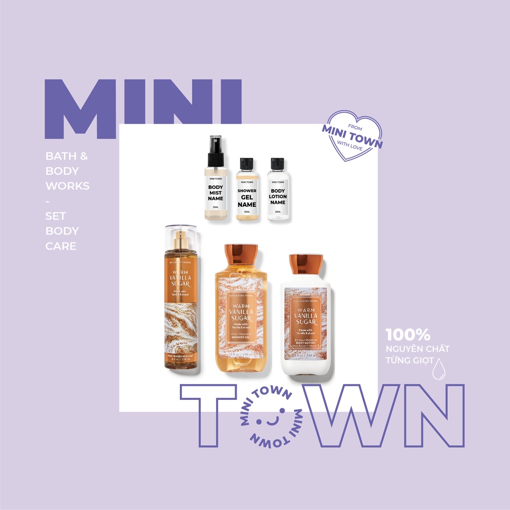 WARM VANILLA SUGAR - Xịt Thơm Body Mist Sữa Dưỡng Thể Body Lotion lưu hương toàn thân Bath & Body Works