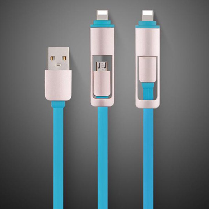 Cáp sạc dây rút hai đầu đa năng 2 in 1 Lightning + Micro cho điện thoại youngcityshop 30.000