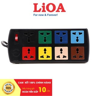 Ổ cắm điện LIOA, 8 lỗ, có công tắc, ~2000W, dây dài 3m/5m, mã: 8DN