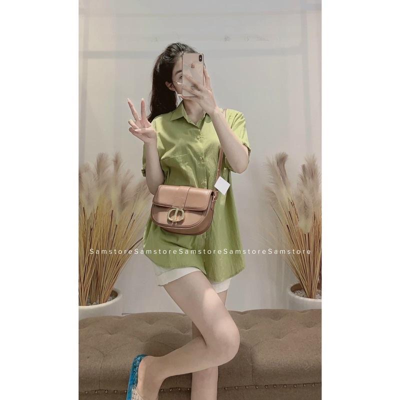 Áo sơ mi thô lụa cộc tay 1 túi nhiều màu sắc