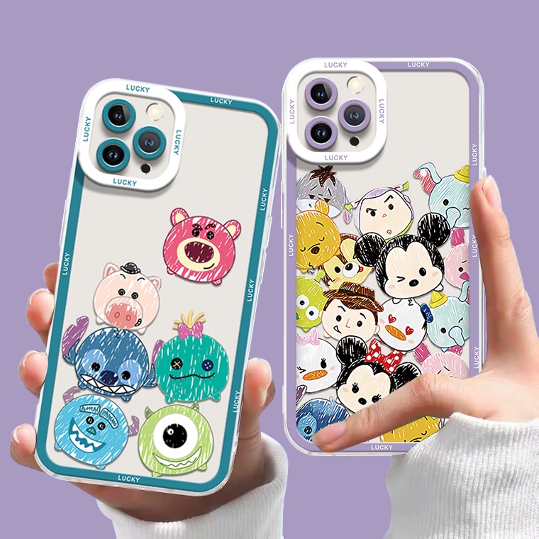 Ốp Điện Thoại Dẻo Trong Suốt Họa Tiết Hoạt Hình Dễ Thương Chống Sốc Cho IPhone 11 12 13 Pro Max XR XS X 8 7 6 6S Plus
