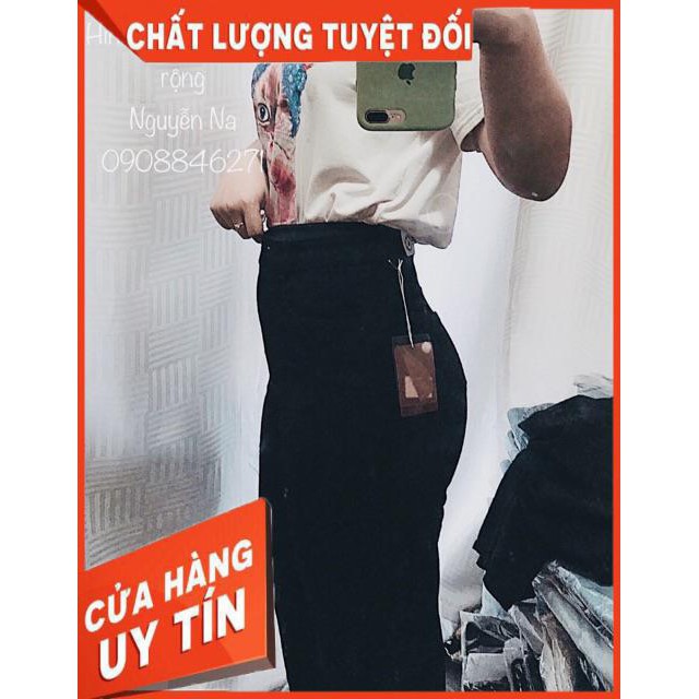 [hình thật] Quần Jeans ống xuông CẠP CAO TRÊN RỐN