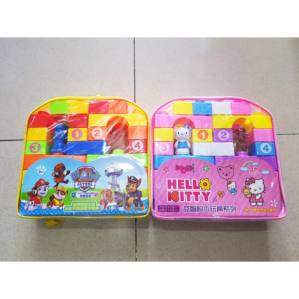 Bộ lắp ráp hình khối hoạt hình paw patrol và kitty