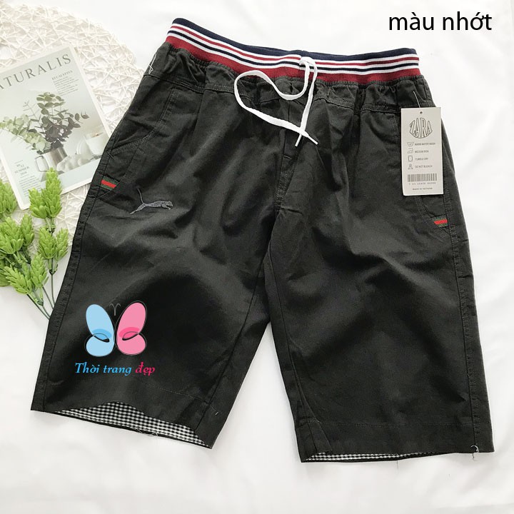 Quần short kaki lửng cho nam 48kg - 60kg lưng bo thun dây rút có túi trước sau - Hàng tốt - QN57