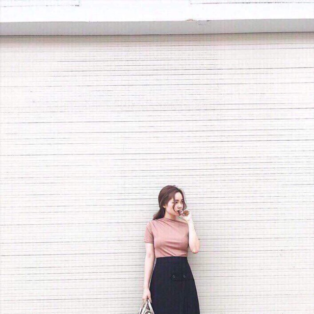 Chân váy midi  vạt chéo