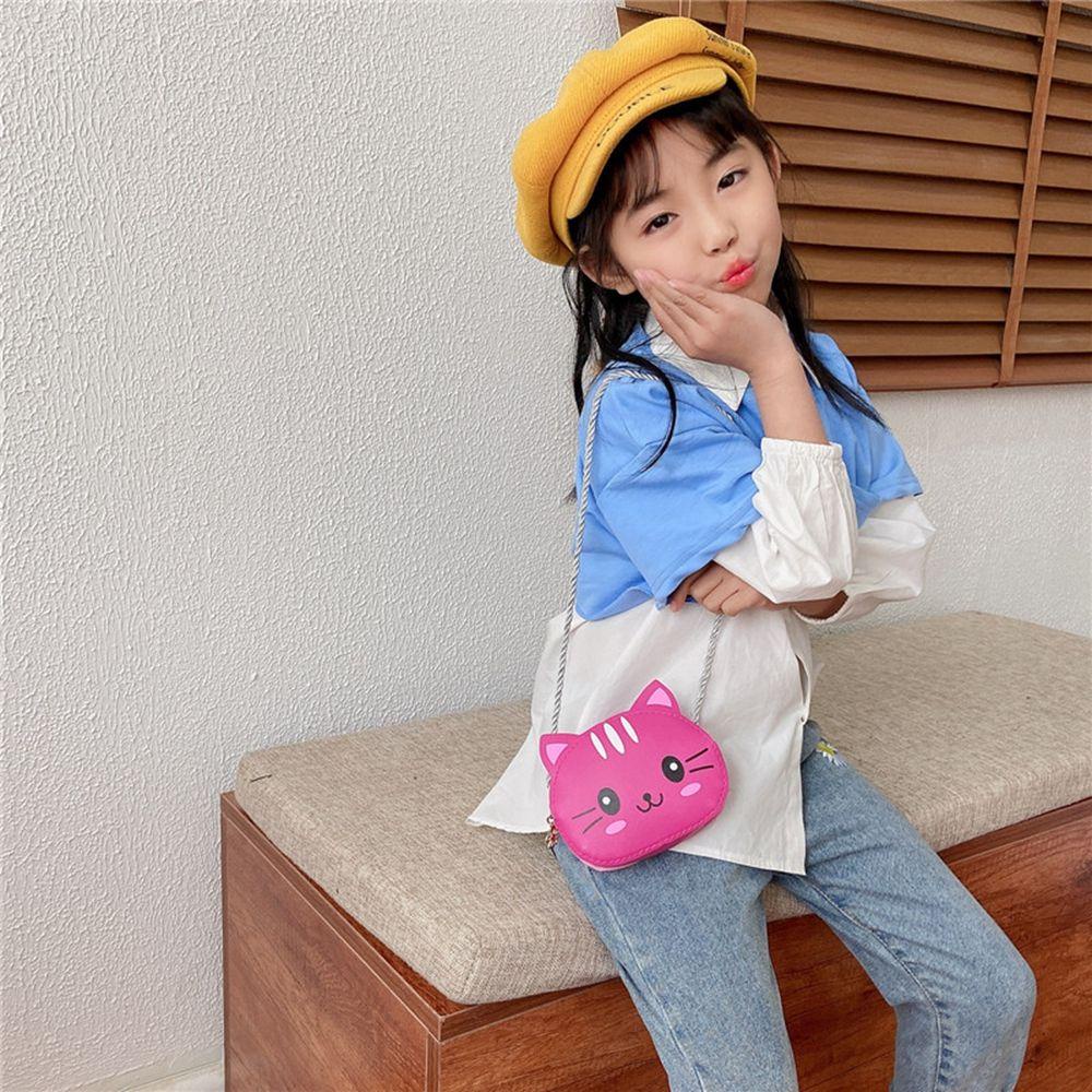 LILYES Túi Da PU Đeo Chéo Mini In Họa Tiết Mèo Dễ Thương Cho Bé