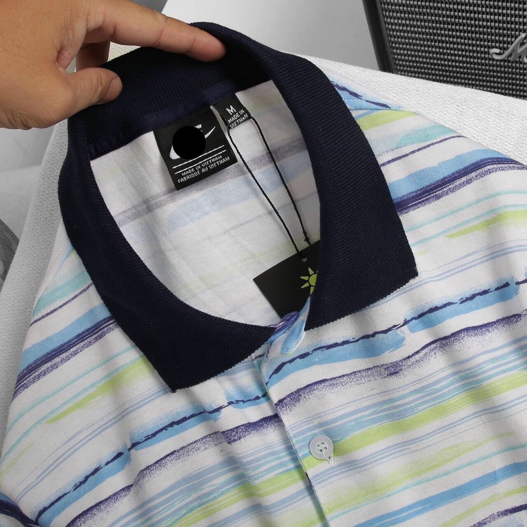 Áo thun Polo nam họa tiết 5M - chất vải cotton Polyamide thoáng mát, form basic thoải mái