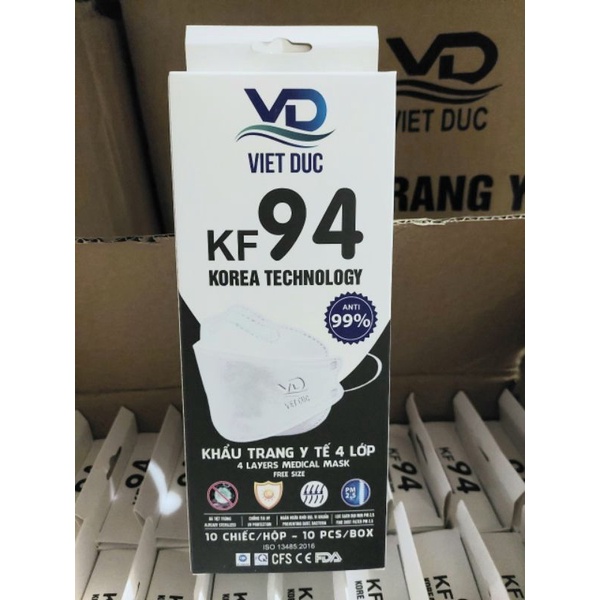 Khẩu trang kháng khuẩn 4D Hàn Quốc KF94 Việt Đức