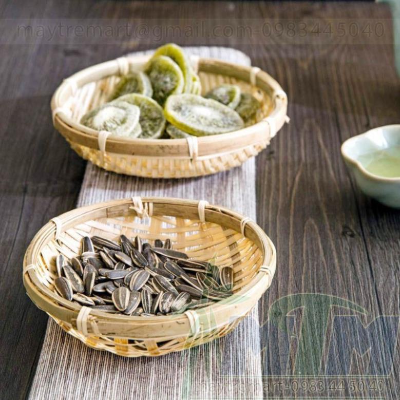 Tre tự nhiên- Rổ tre mini đựng hạt hướng dương -Mây tre đan việt